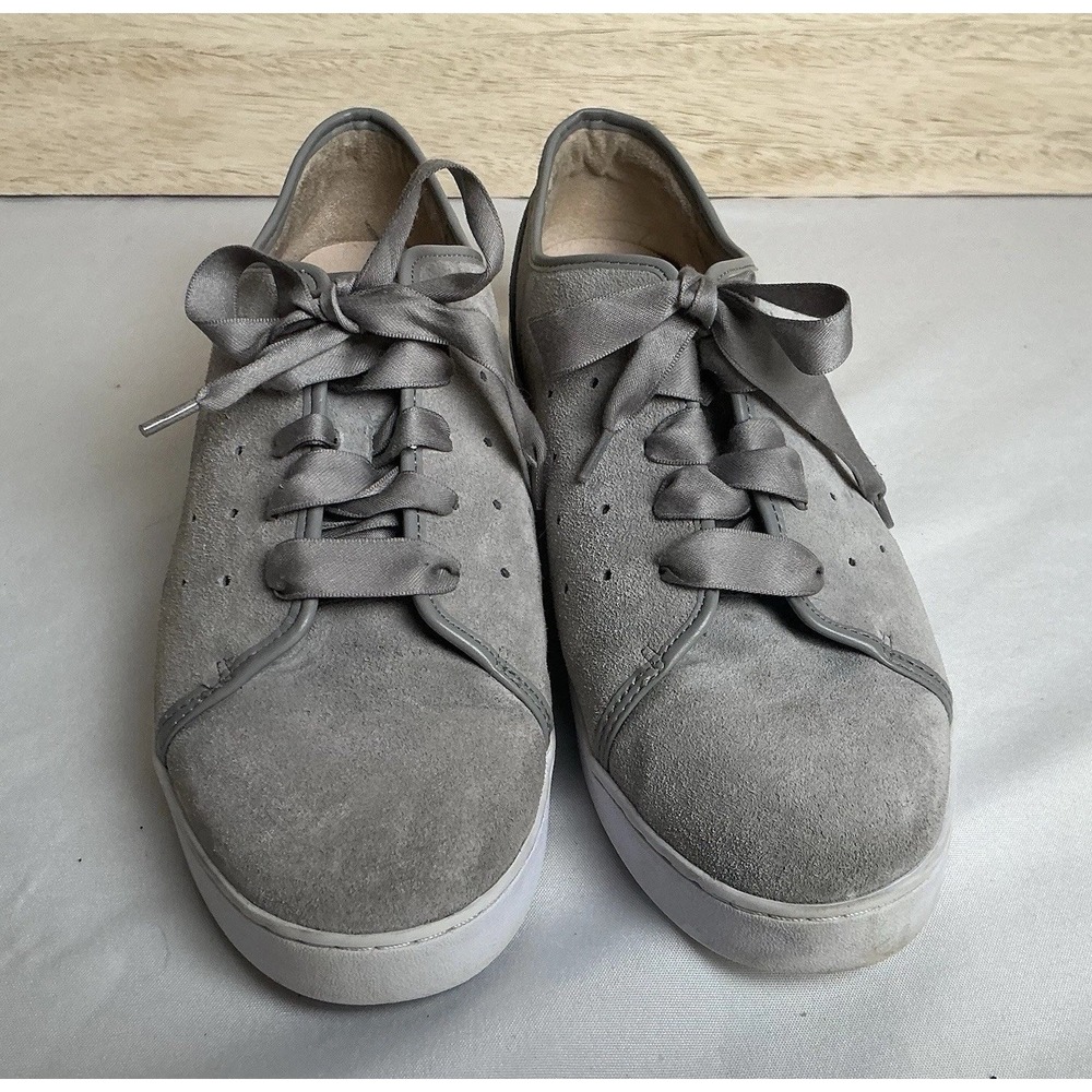 Vionic Keke Gray Suede Orthotic Lace Up Sneakers Women's Size 11 Comfortcore